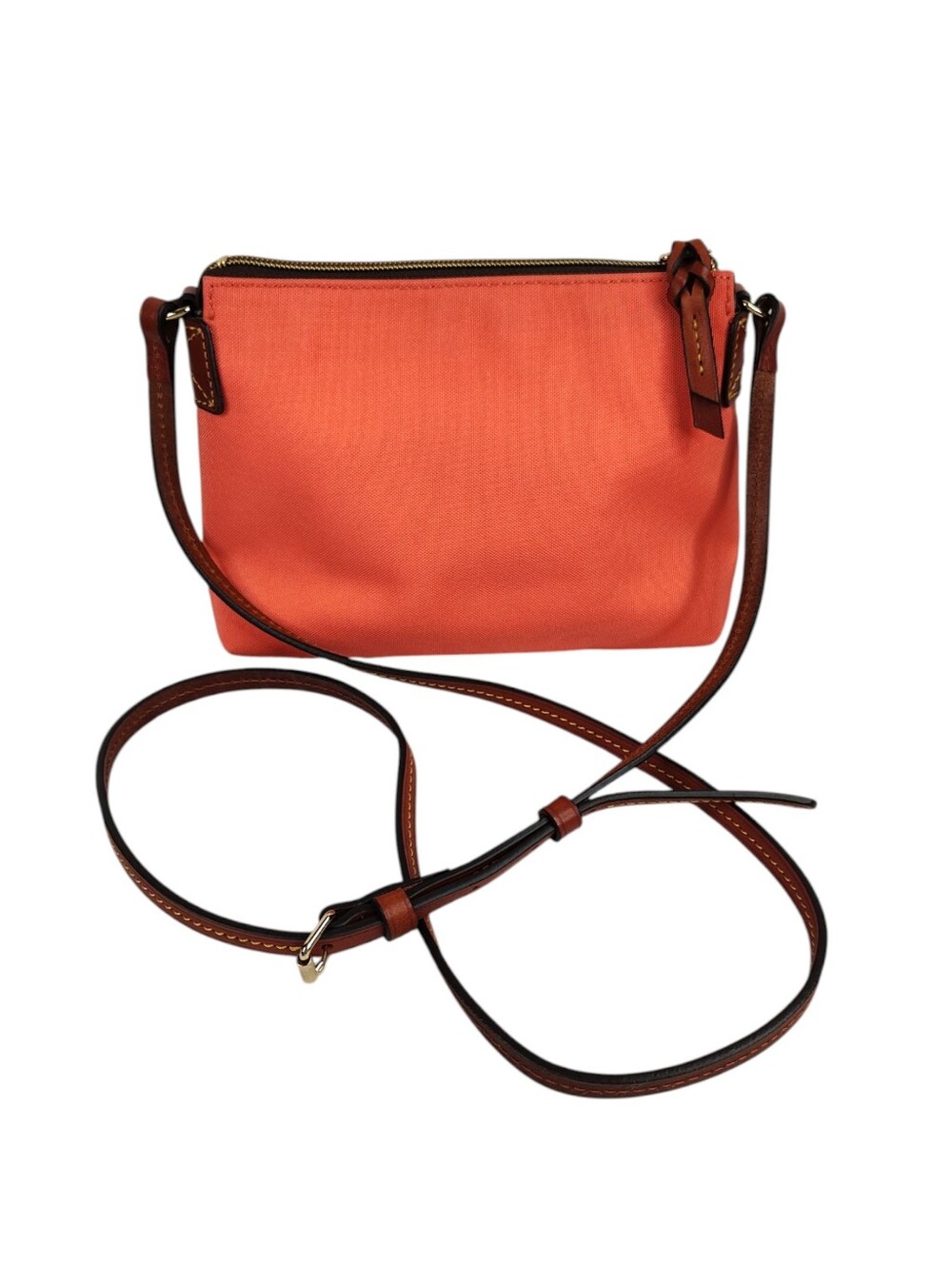 Dooney & Bourke Nylon with Leather Pouchette Crossbody Bag – Peach NEW - Picture 6 of 15